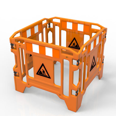 WORK SAFETY FENCE 4 PC C/W FEET